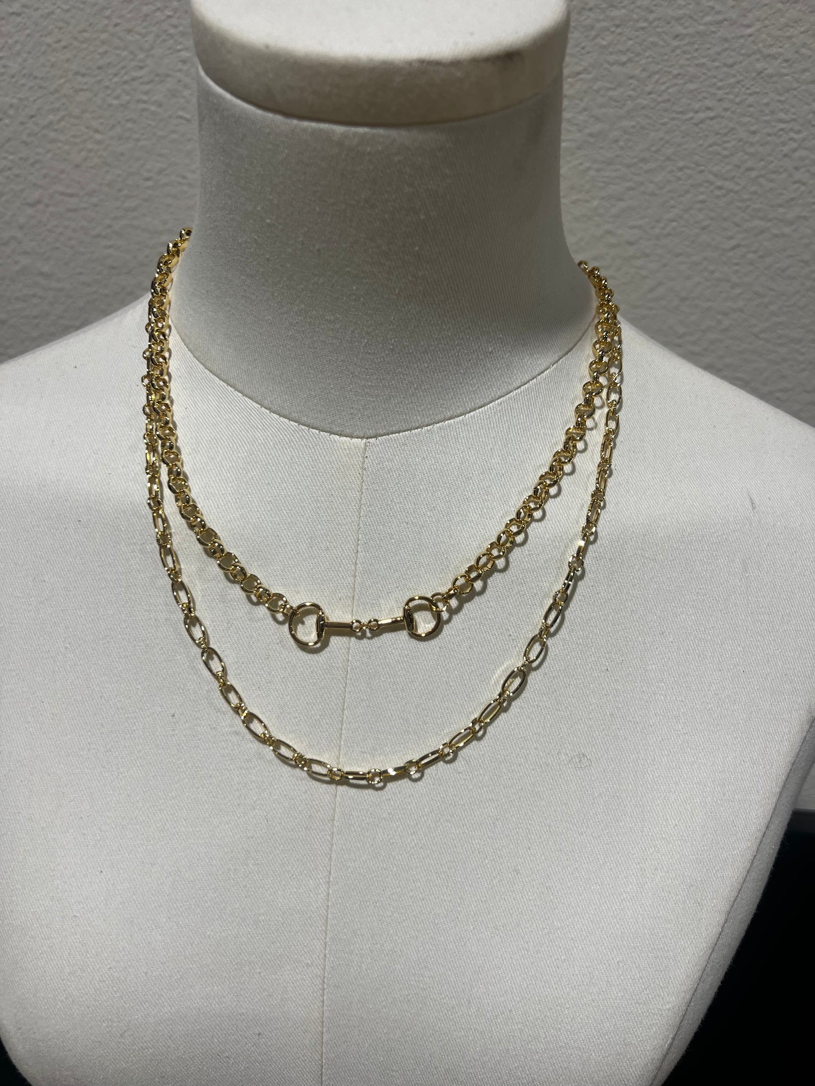 18K Gold Layered Chain Necklace-Branded Envy