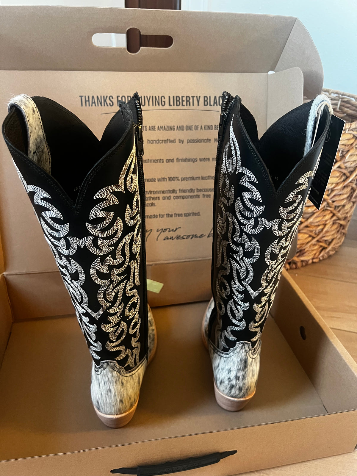 Liberty Black Hair on Hide Tall Boot-Branded Envy