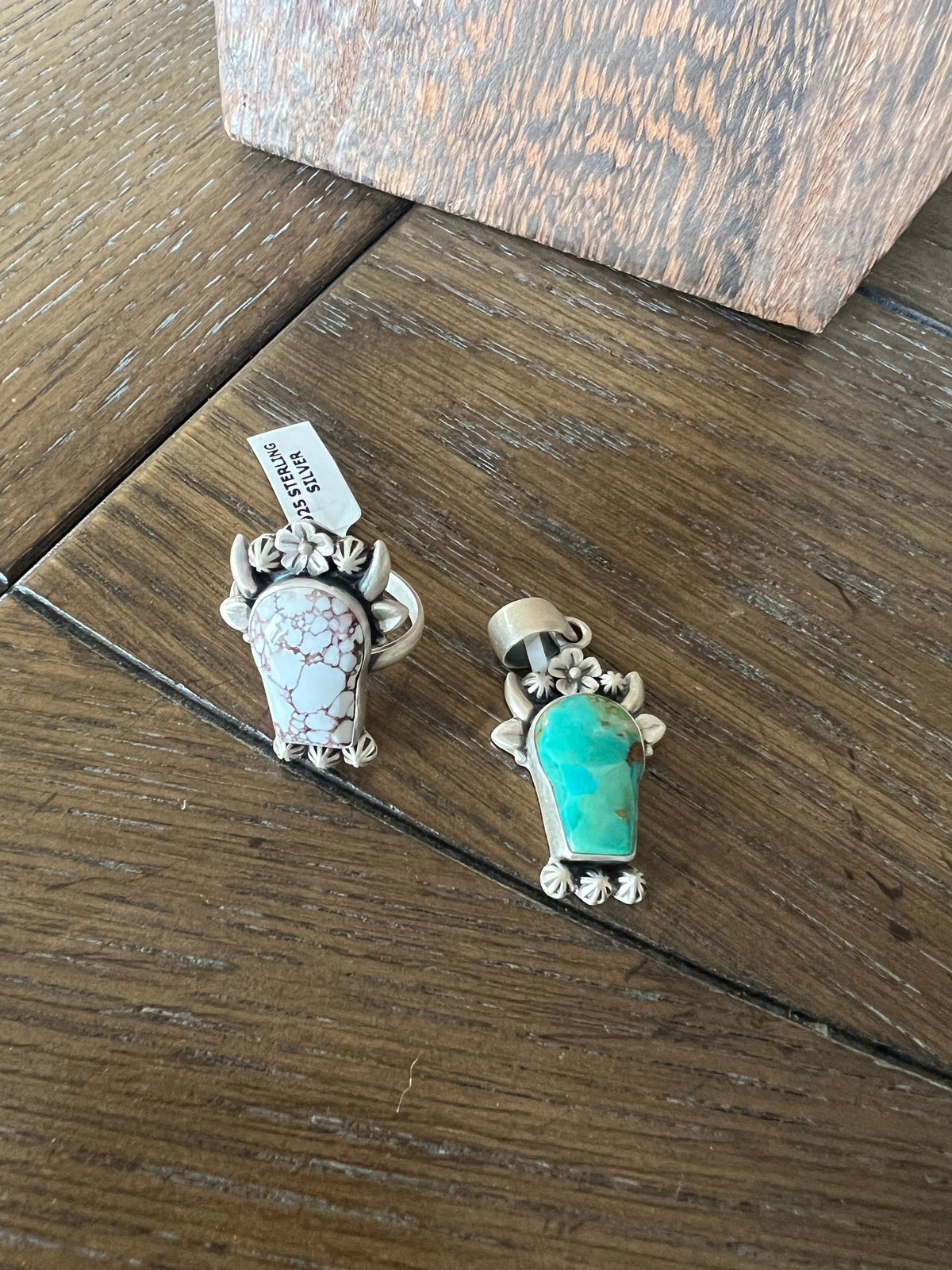 Mojave Turquoise Cow Pendant-Branded Envy