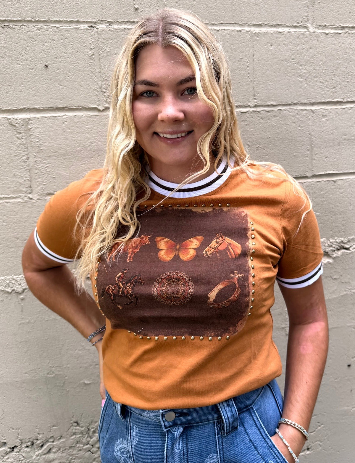 Western Studded Tee-Branded Envy