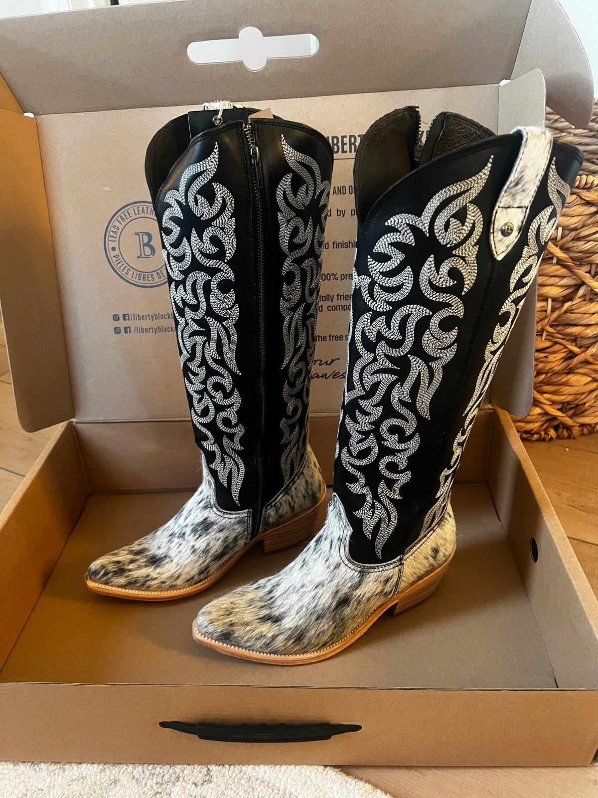 Liberty Black Hair on Hide Tall Boot-Branded Envy