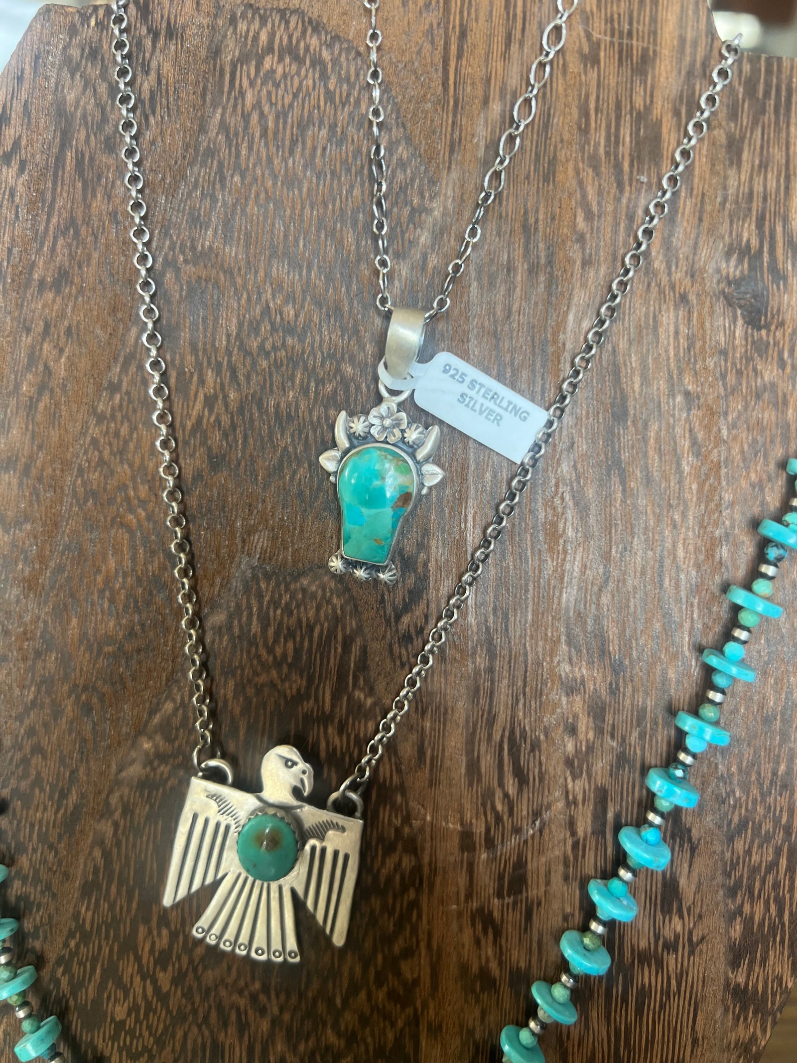 Mojave Turquoise Cow Pendant-Branded Envy