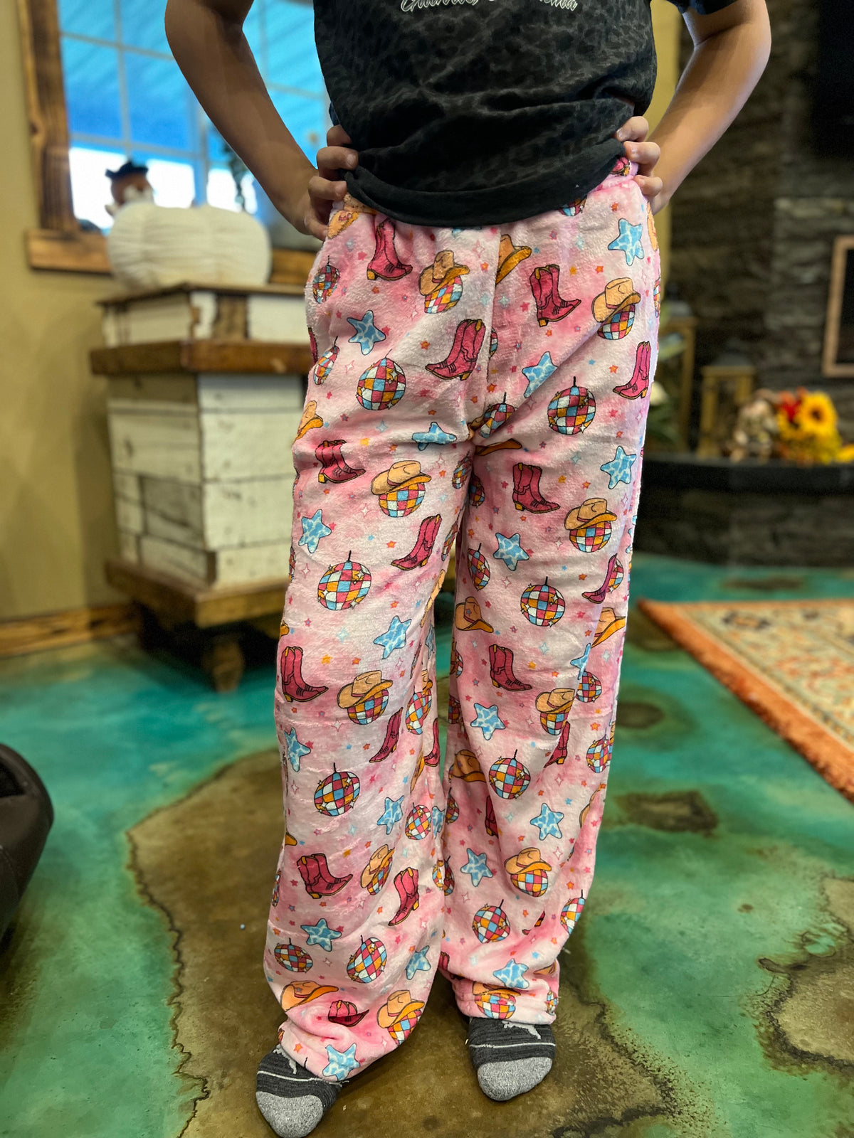 Disco Cowgirl Plush Pants-Bottoms-Branded Envy