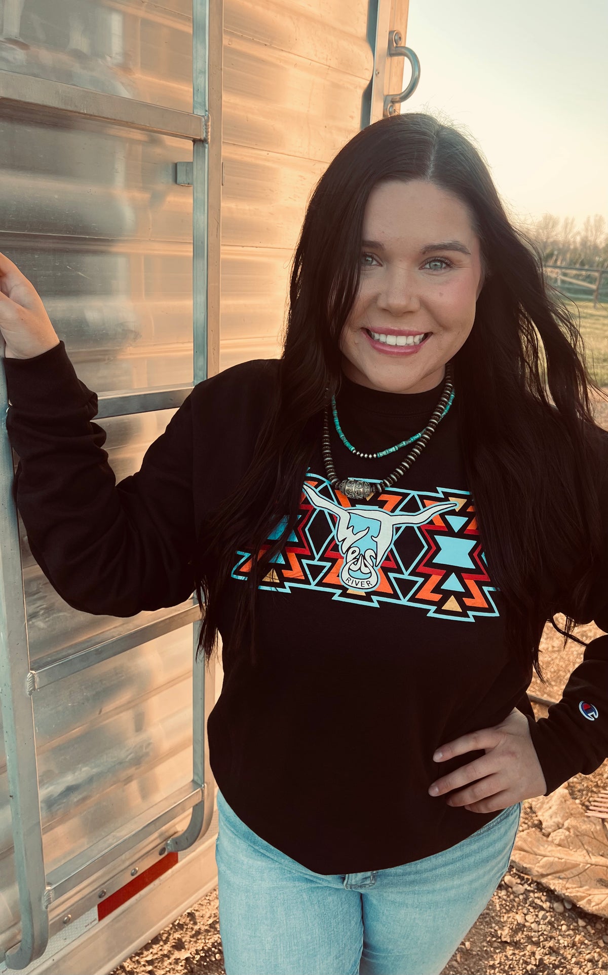 West River Tribal Design Crew-Branded Envy