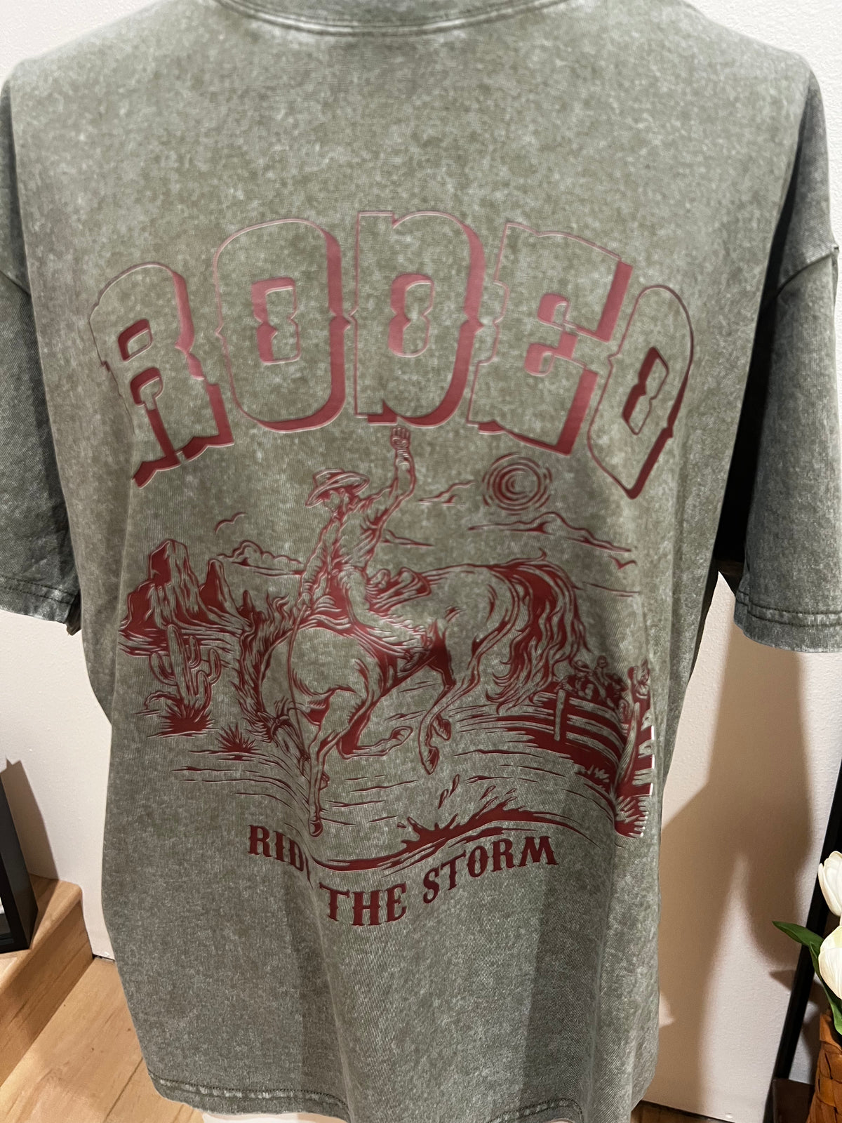 Mineral Wash Oversized Tee-Branded Envy