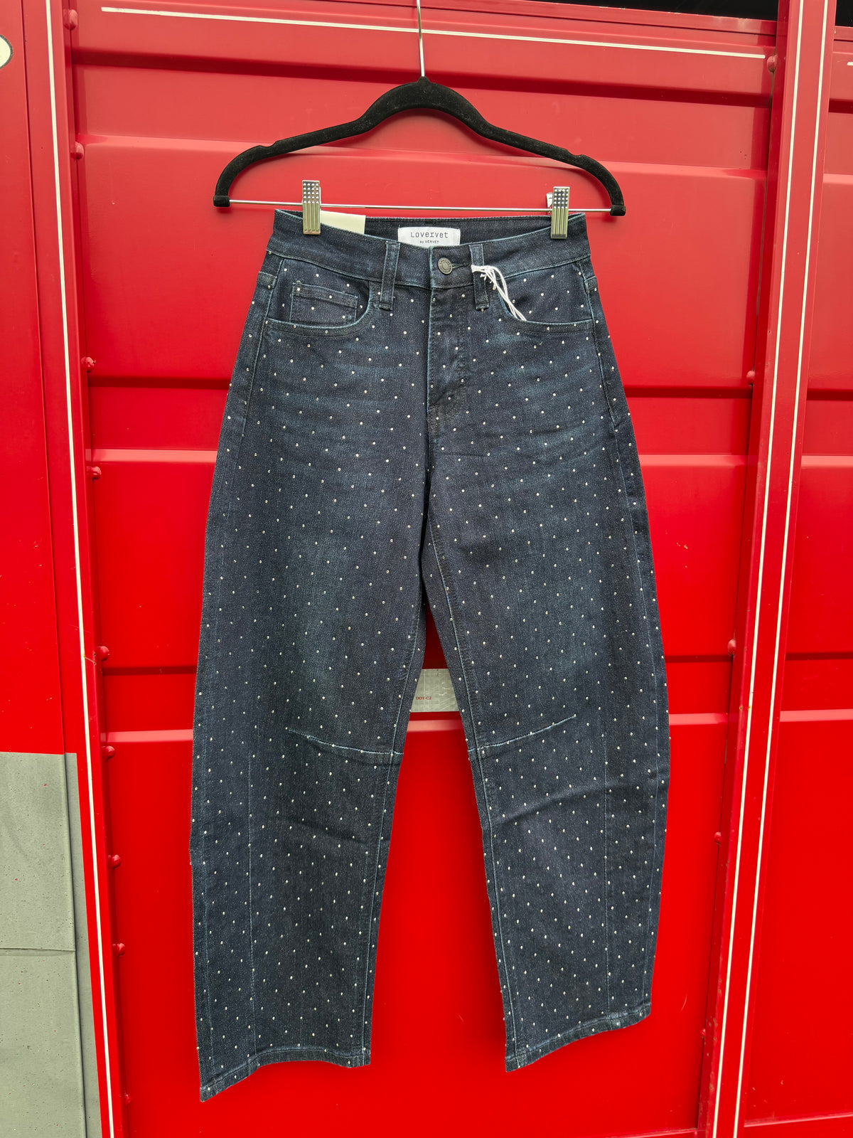 Rhinestone Barrel Jean