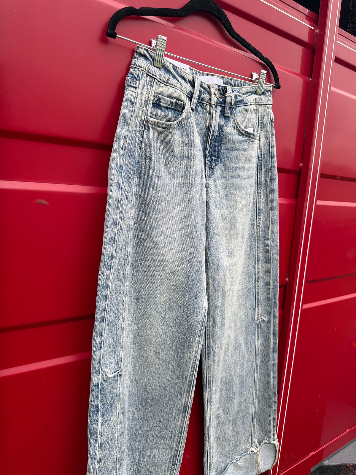 Vintage Wash Wide Leg Denim