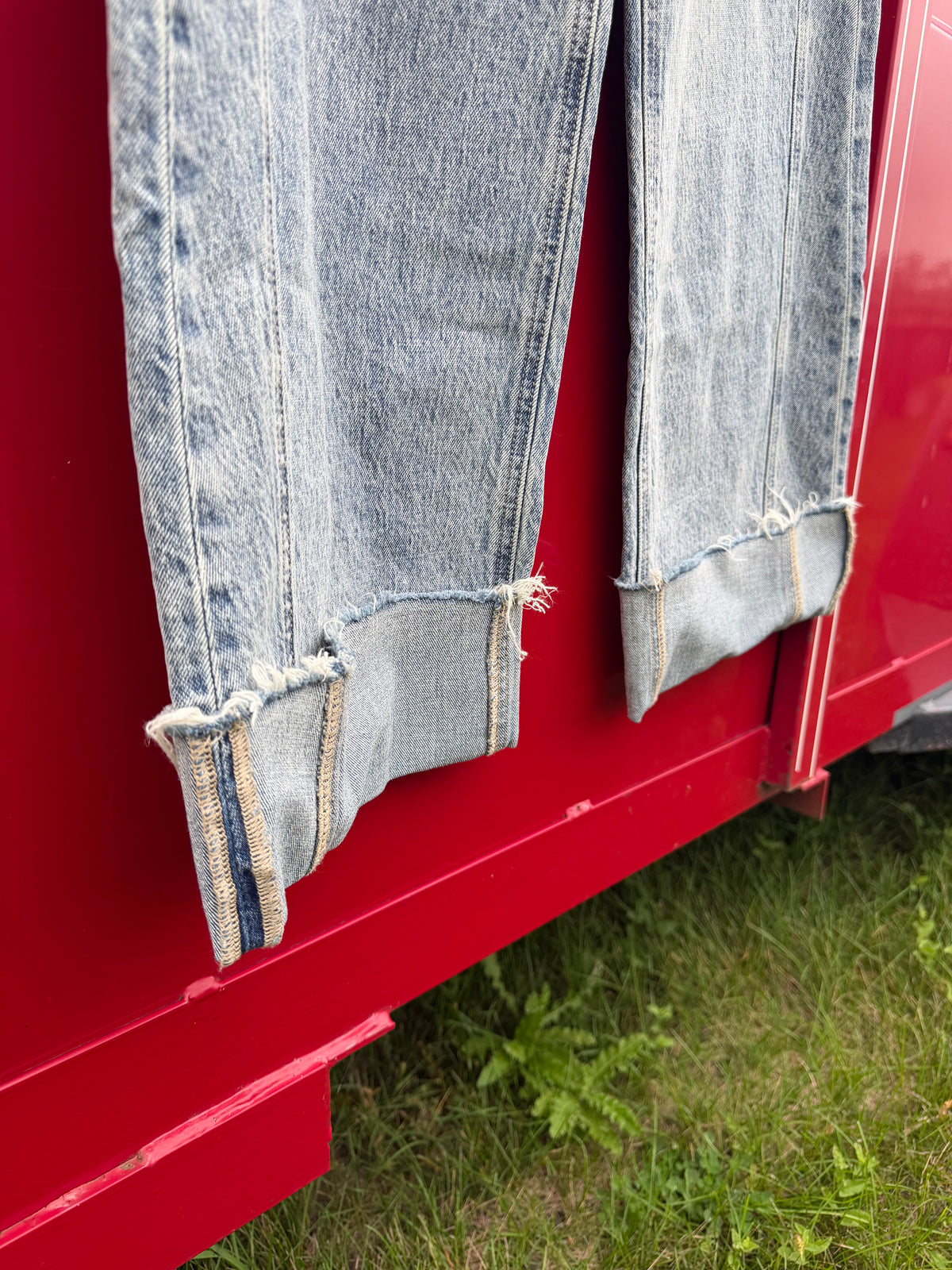 Vintage Wash Wide Leg Denim