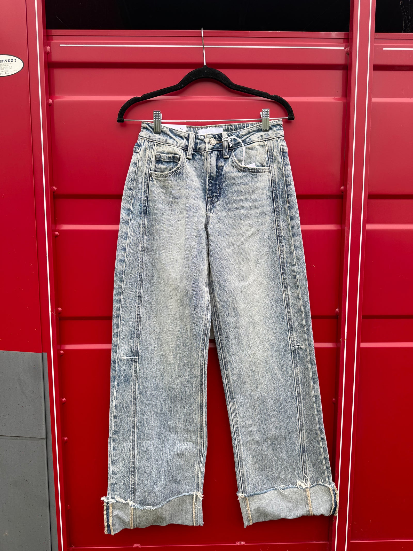 Vintage Wash Wide Leg Denim-Branded Envy