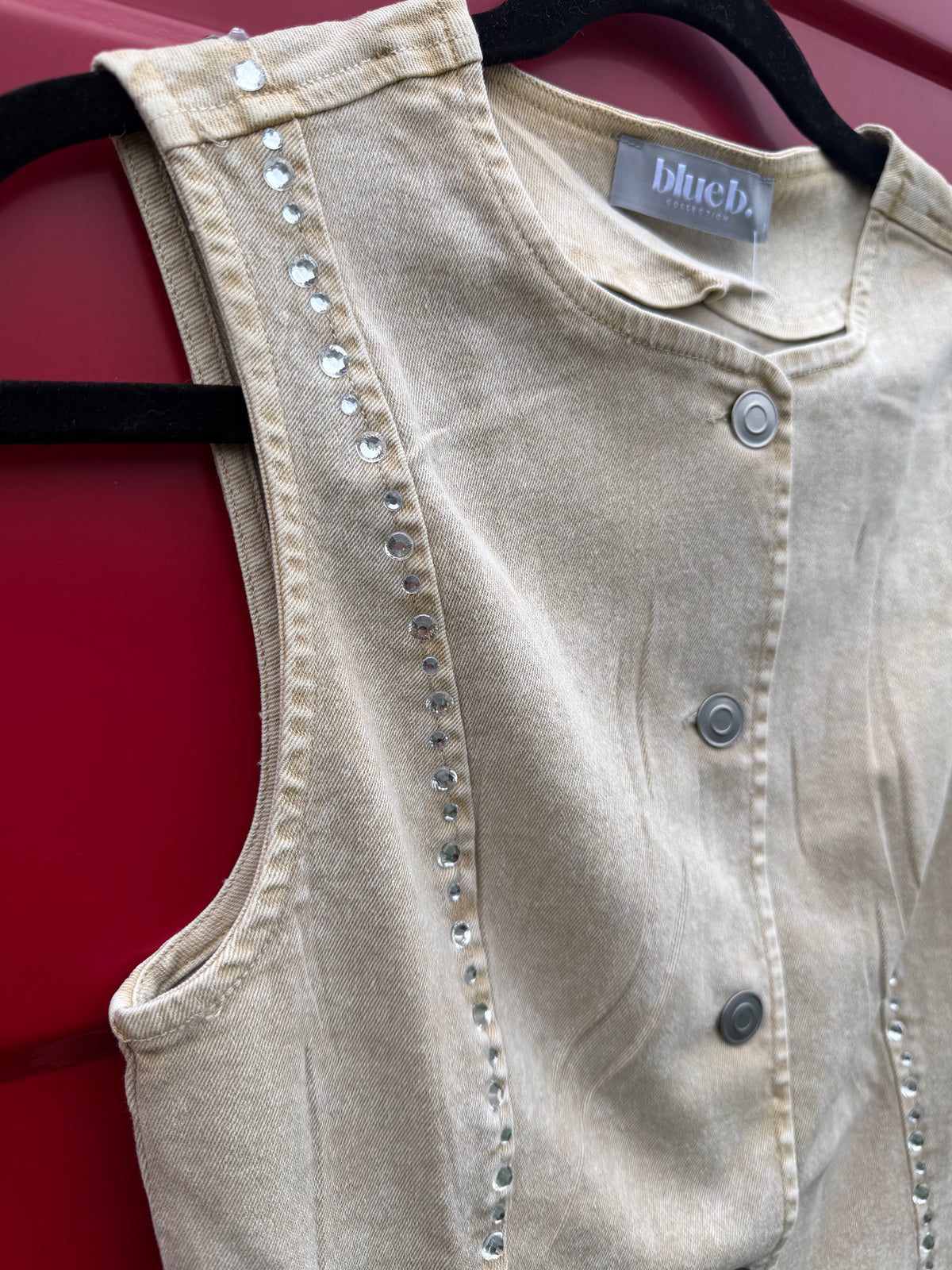 Rhinestone Denim Vest