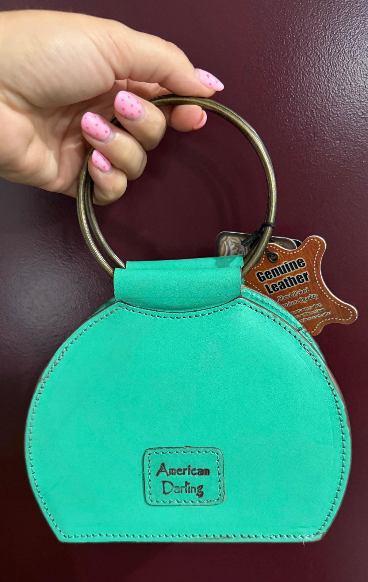Tooled Ring Handle Bag