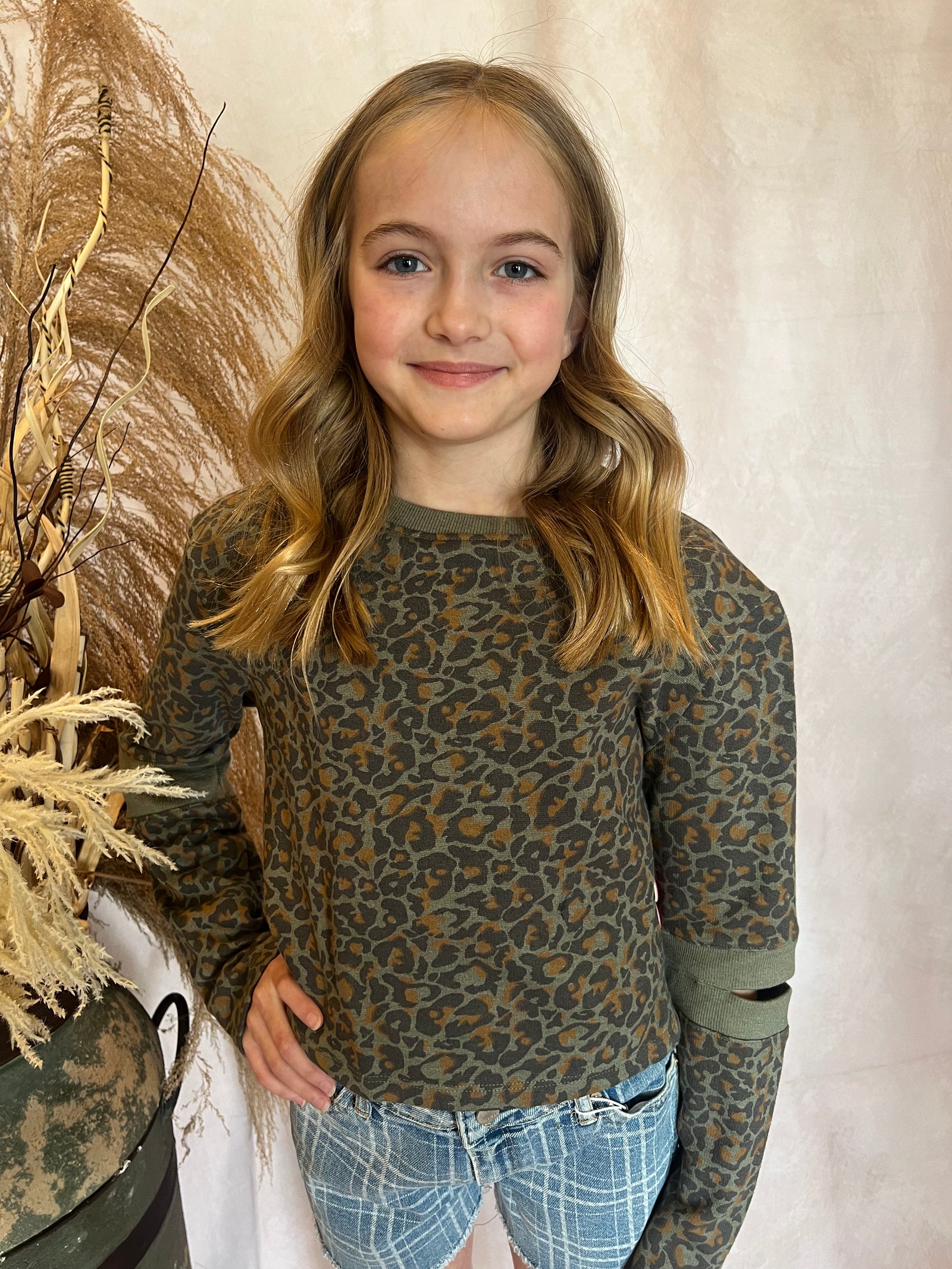 Tween Leopard Print Sweatshirt-sweatshirt-Branded Envy