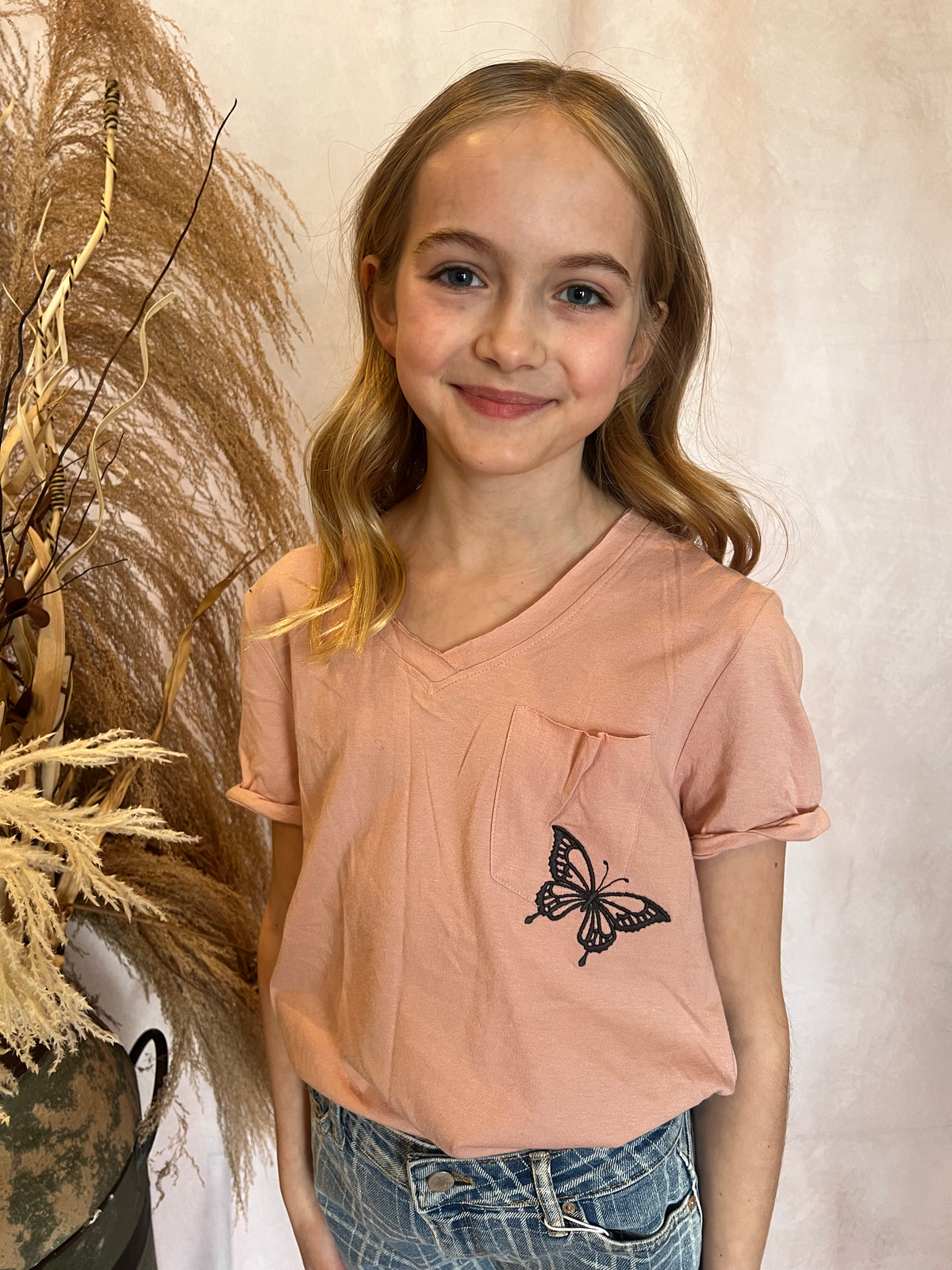 Tween Butterfly Pocket Tee-tween-Branded Envy
