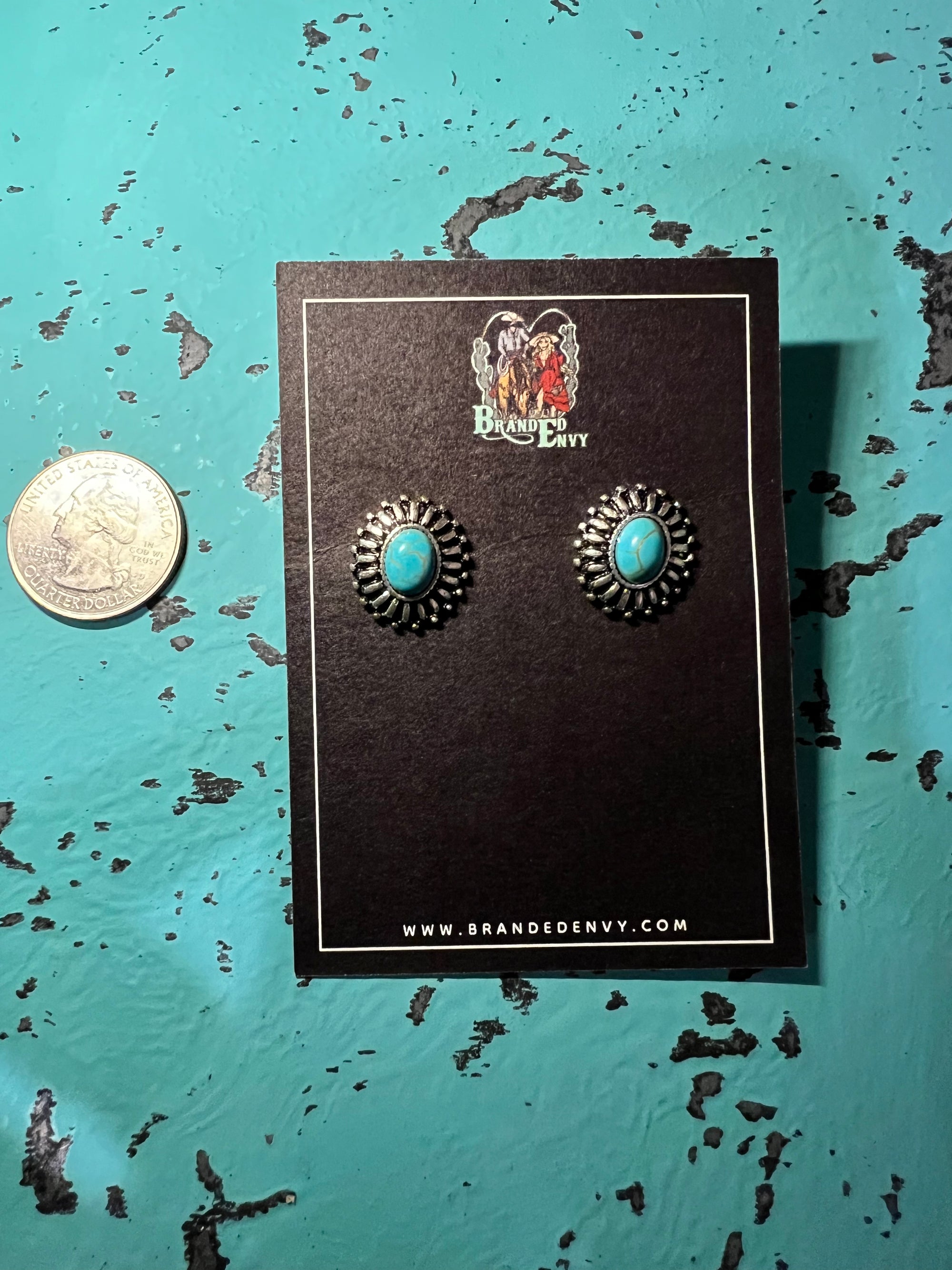 Turquoise Burst Earrings-Earrings-Branded Envy