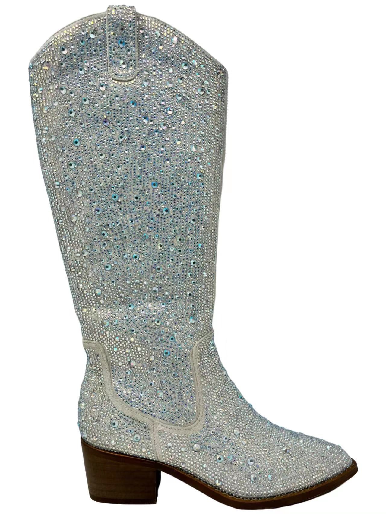 Kady Tall Rhinestone Boot-Boots & Shoes-Branded Envy