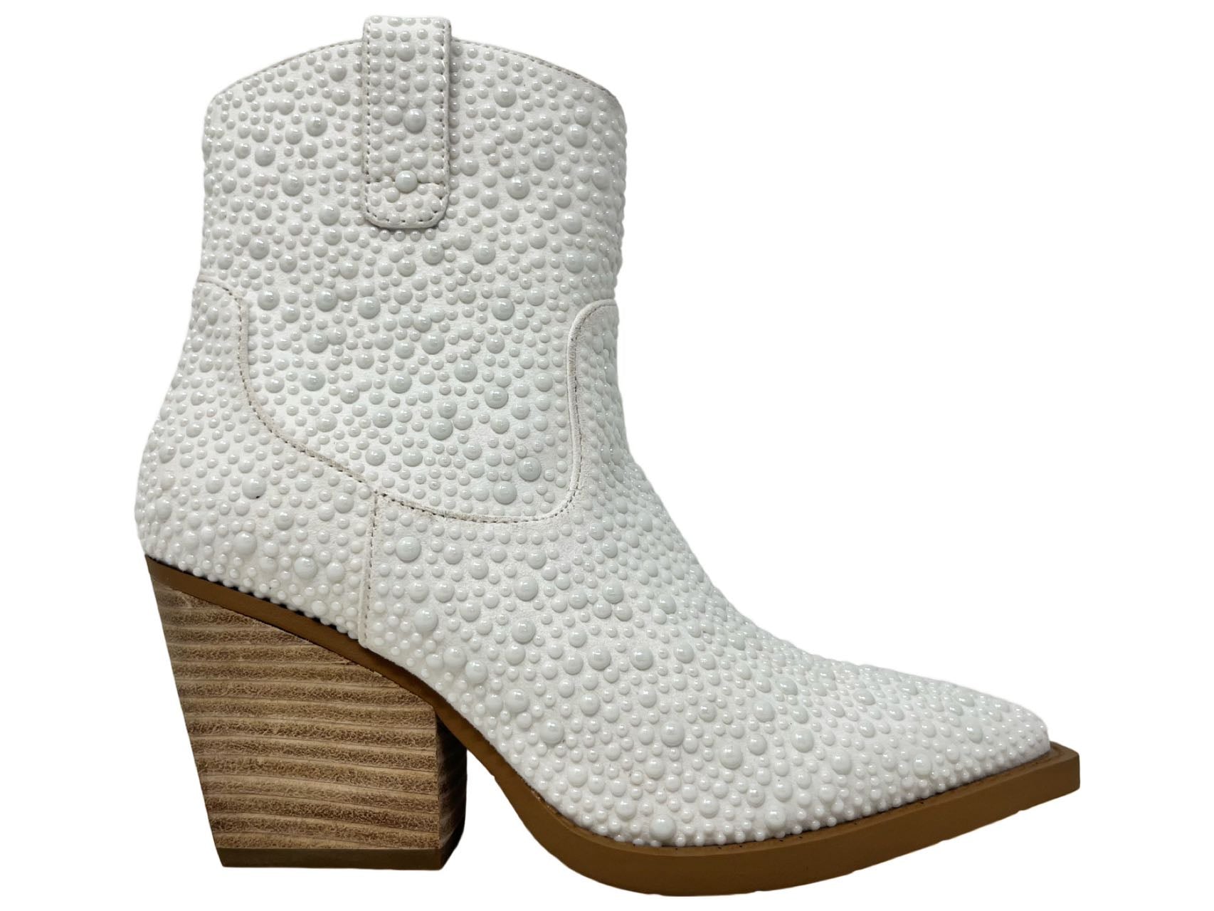 Kady Pearl Bootie - White-Boots & Shoes-Branded Envy
