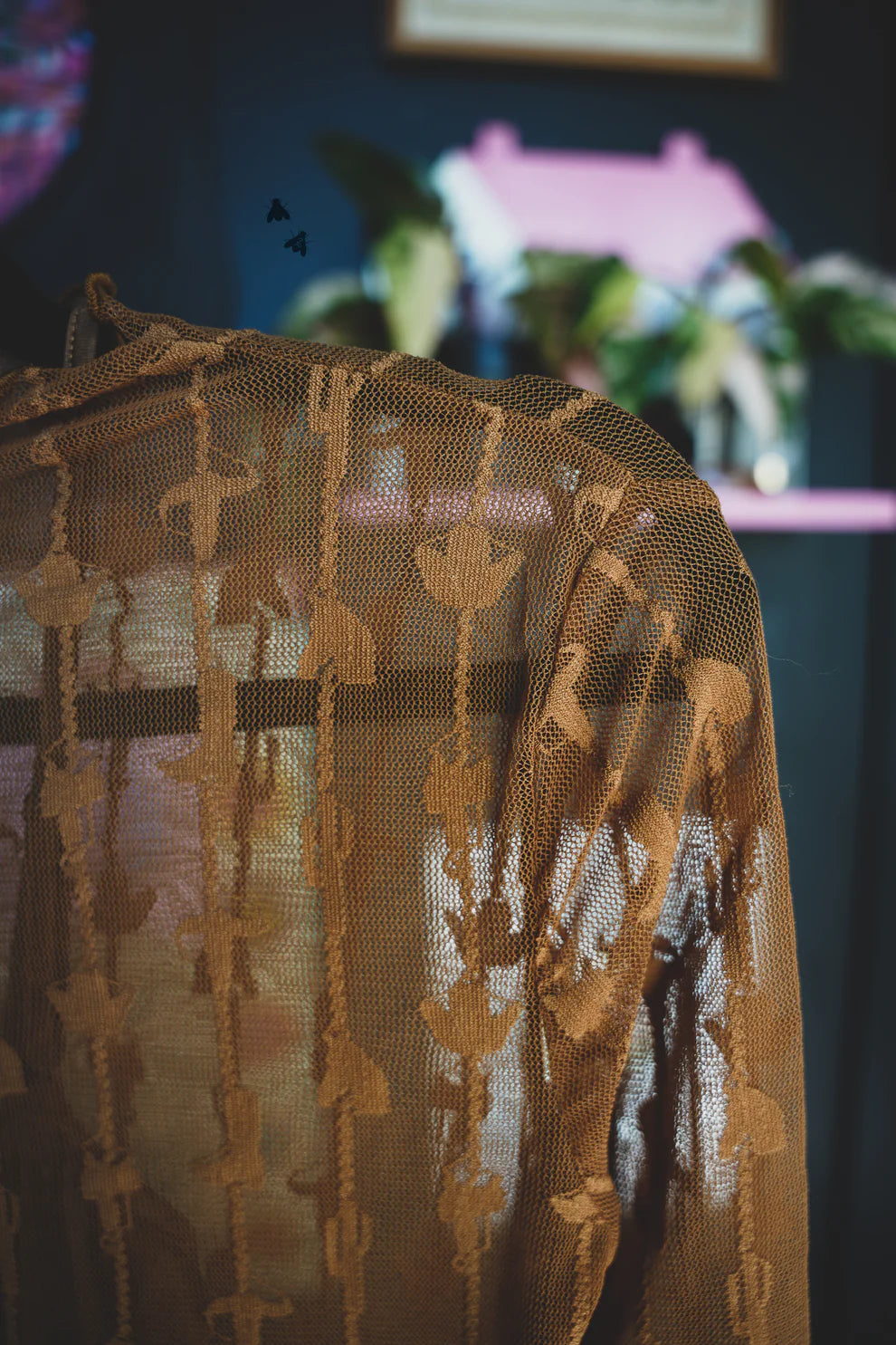 Western Print Mesh Layering Top-Branded Envy