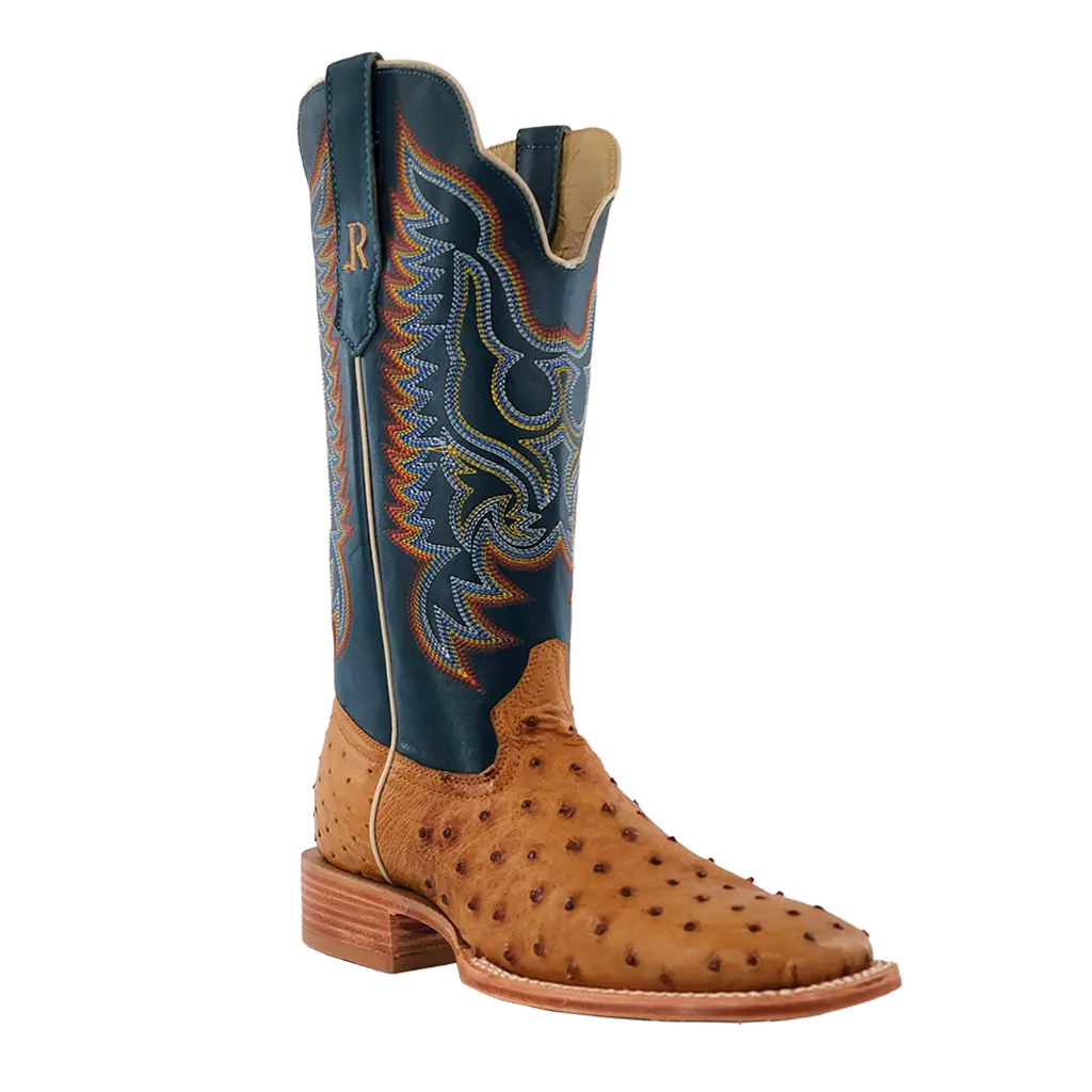 R. Watson Antique Saddle Ostrich Boot-Branded Envy
