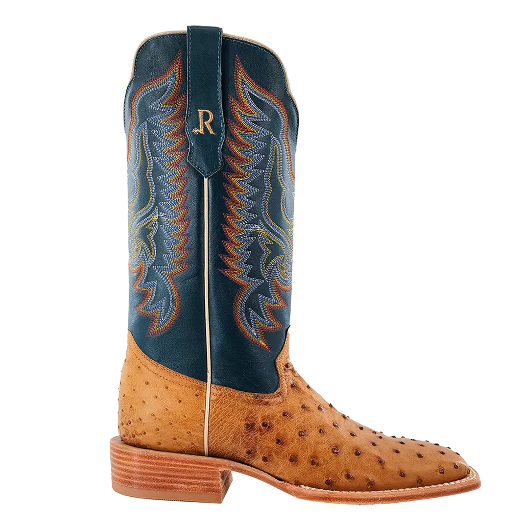 R. Watson Antique Saddle Ostrich Boot-Branded Envy