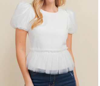 Stefani Bubble Sleeve Top-Fashion Top-Branded Envy