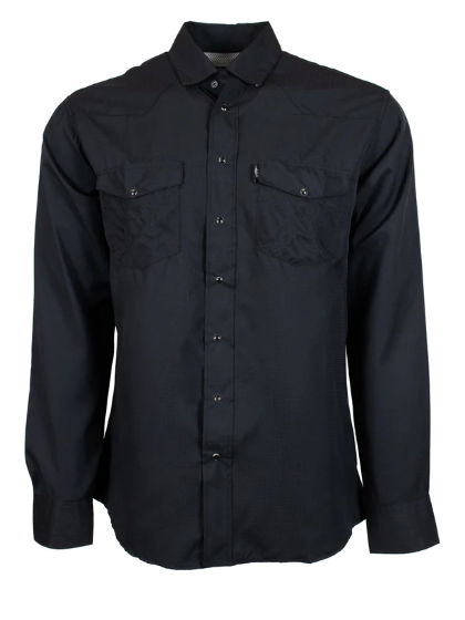 SOL Black LS Pearl Snap-western shirt-Branded Envy