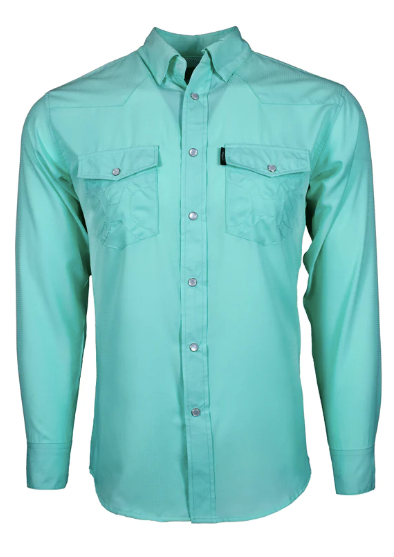 SOL Sea Foam LS Pearl Snap-western shirt-Branded Envy