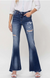 Amelia HR Distressed Flare-Jeans-Branded Envy