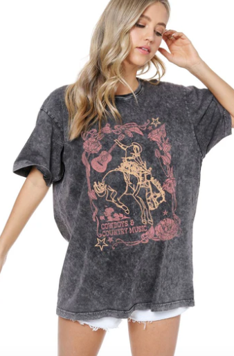 Cowboys &amp; Country Puff Graphic-Graphic Tee-Branded Envy