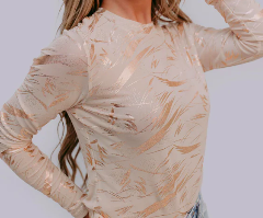 Gold Paint Mesh Top-Fashion Top-Branded Envy