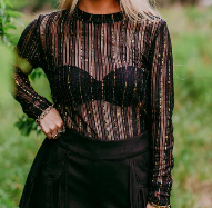 Night Fever Mesh Top-Fashion Top-Branded Envy