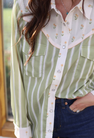 Olive Western Shirt-western shirt-Branded Envy