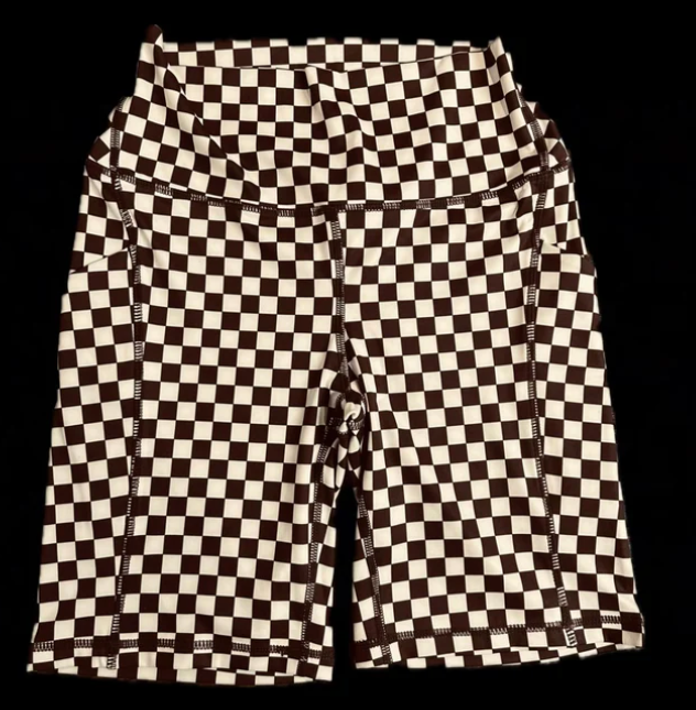 Checkered Biker Shorts-shorts-Branded Envy