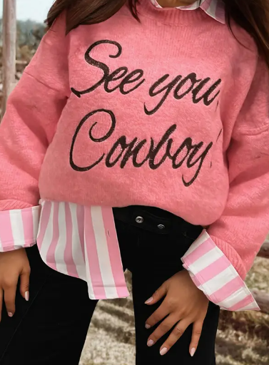 See You Cowboy Graphic Sweater-Branded Envy