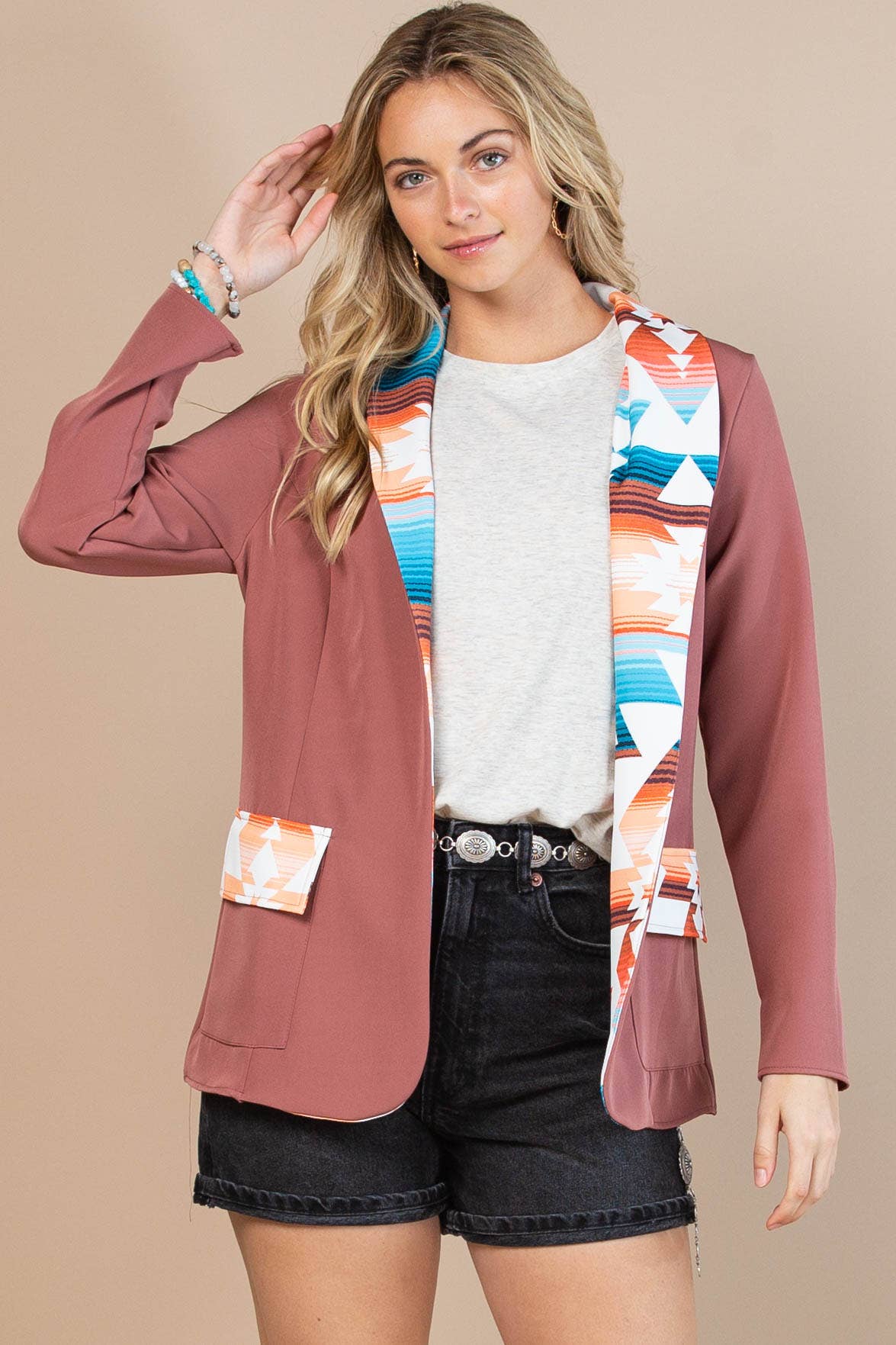 Leiton Aztec Blazer-Blazer-Branded Envy