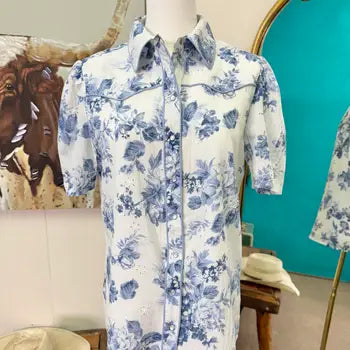 Blue Floral Blouse-Branded Envy
