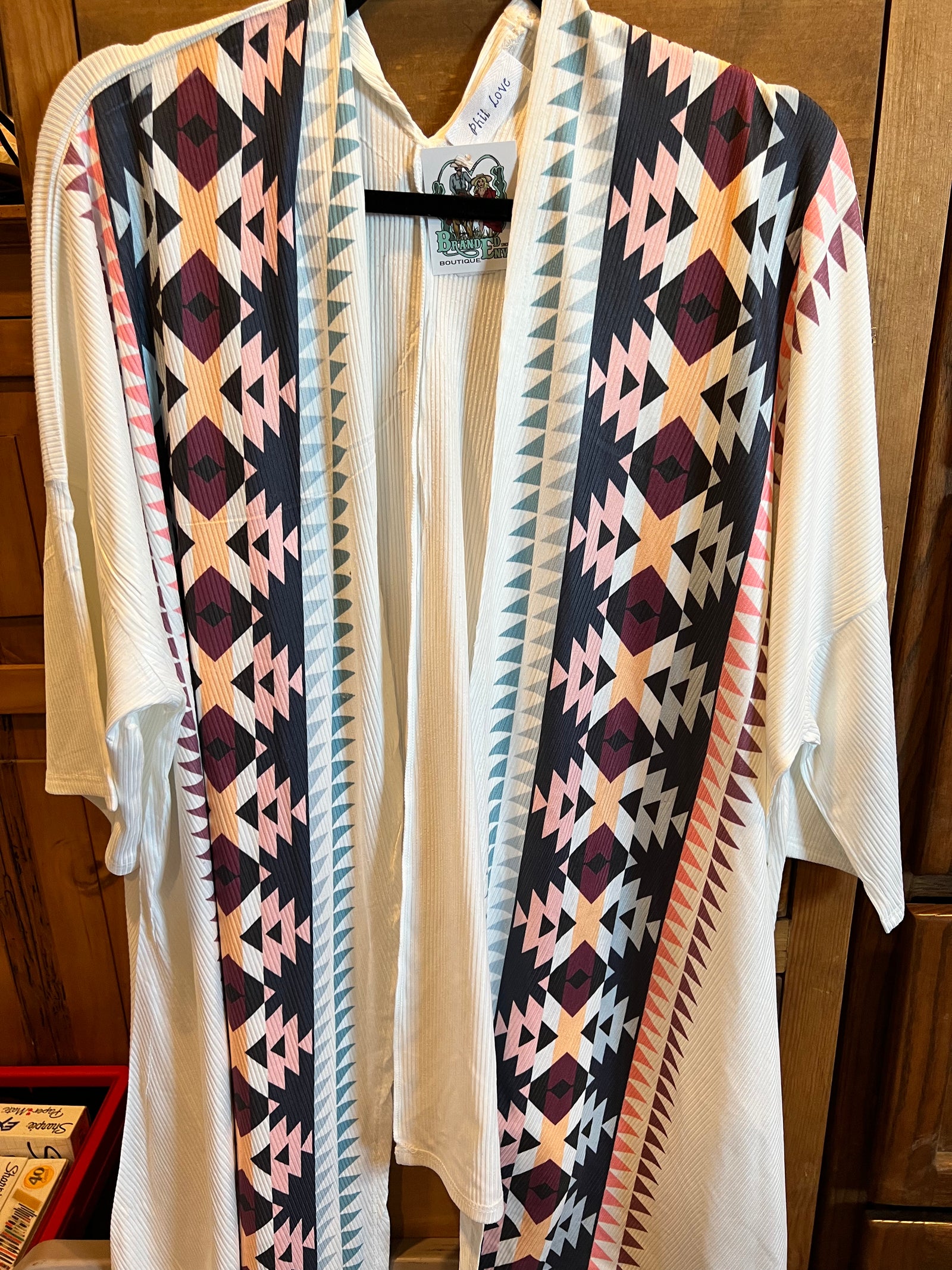 Charcoal Aztec Kimono Cardigan-Cardigan-Branded Envy