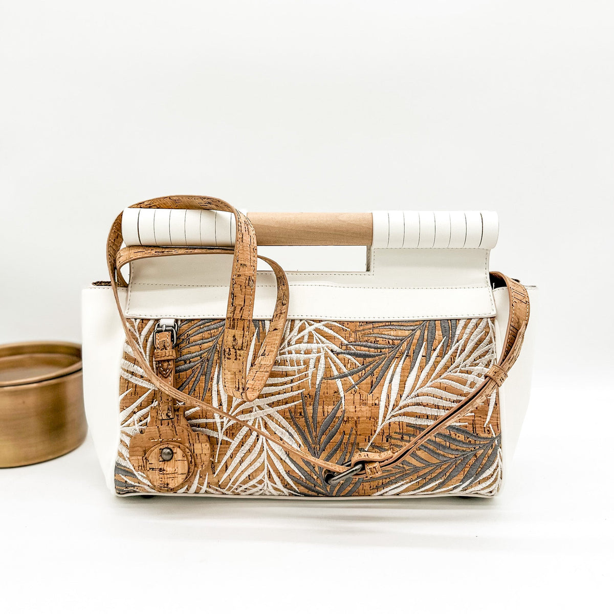 Naughty Monkey Palms Handbag in White-Accessories-Branded Envy