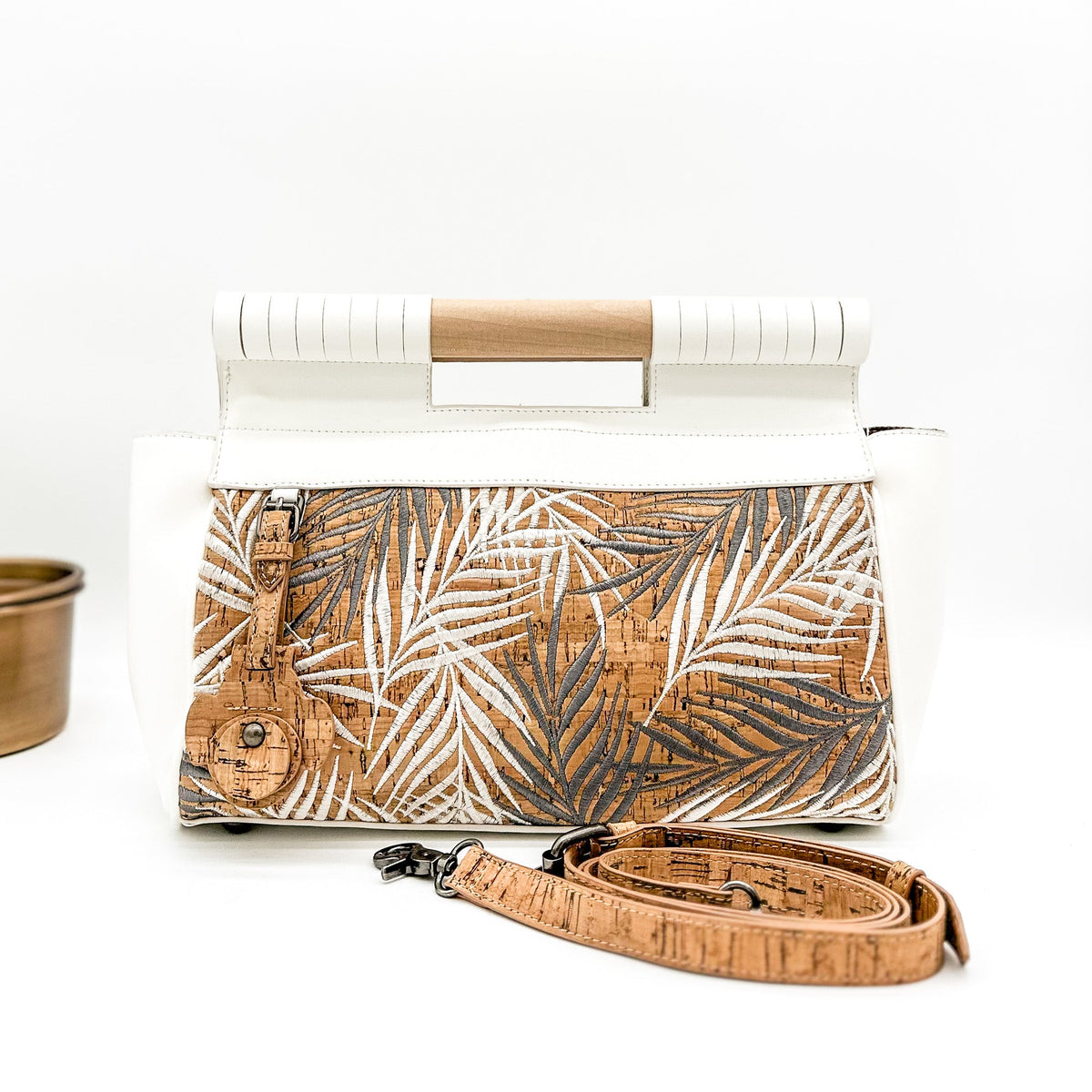 Naughty Monkey Palms Handbag in White-Accessories-Branded Envy