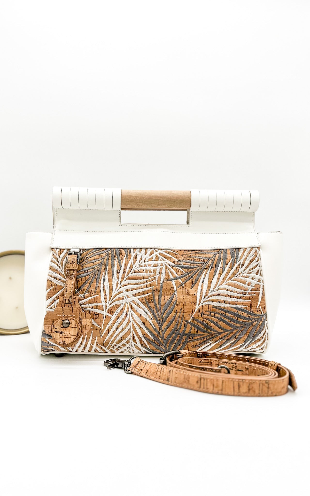 Naughty Monkey Palms Handbag in White-Accessories-Branded Envy