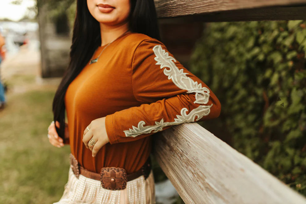 Lace Embroidered Top-Branded Envy