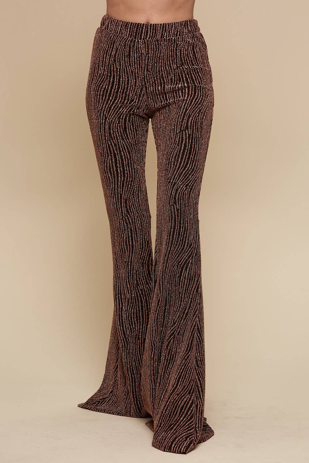 Rose Gold Holiday Bell Pants with Pocket-Bottoms-Branded Envy