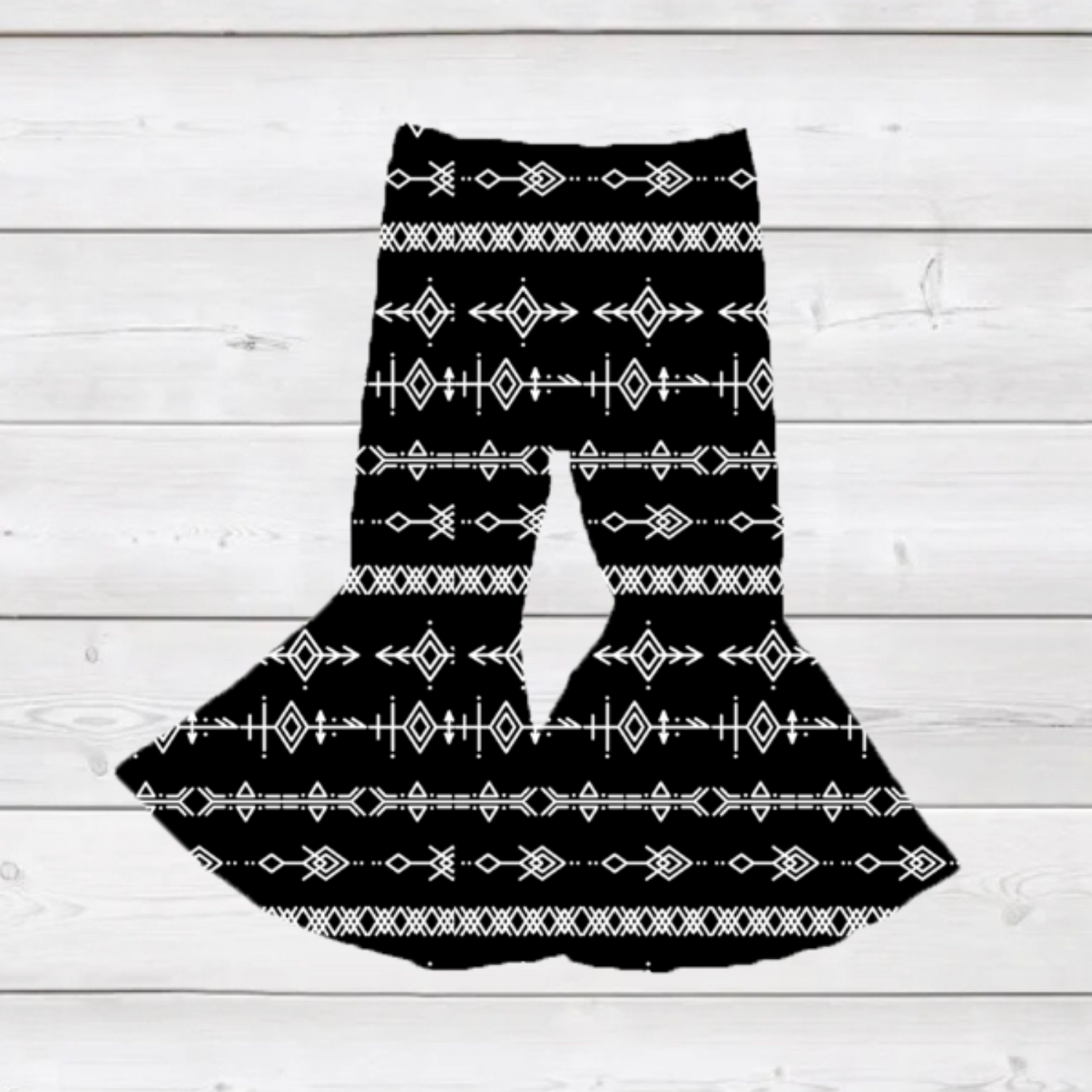 Black/White Aztec Bell Bottoms-Kids Fashion-Branded Envy