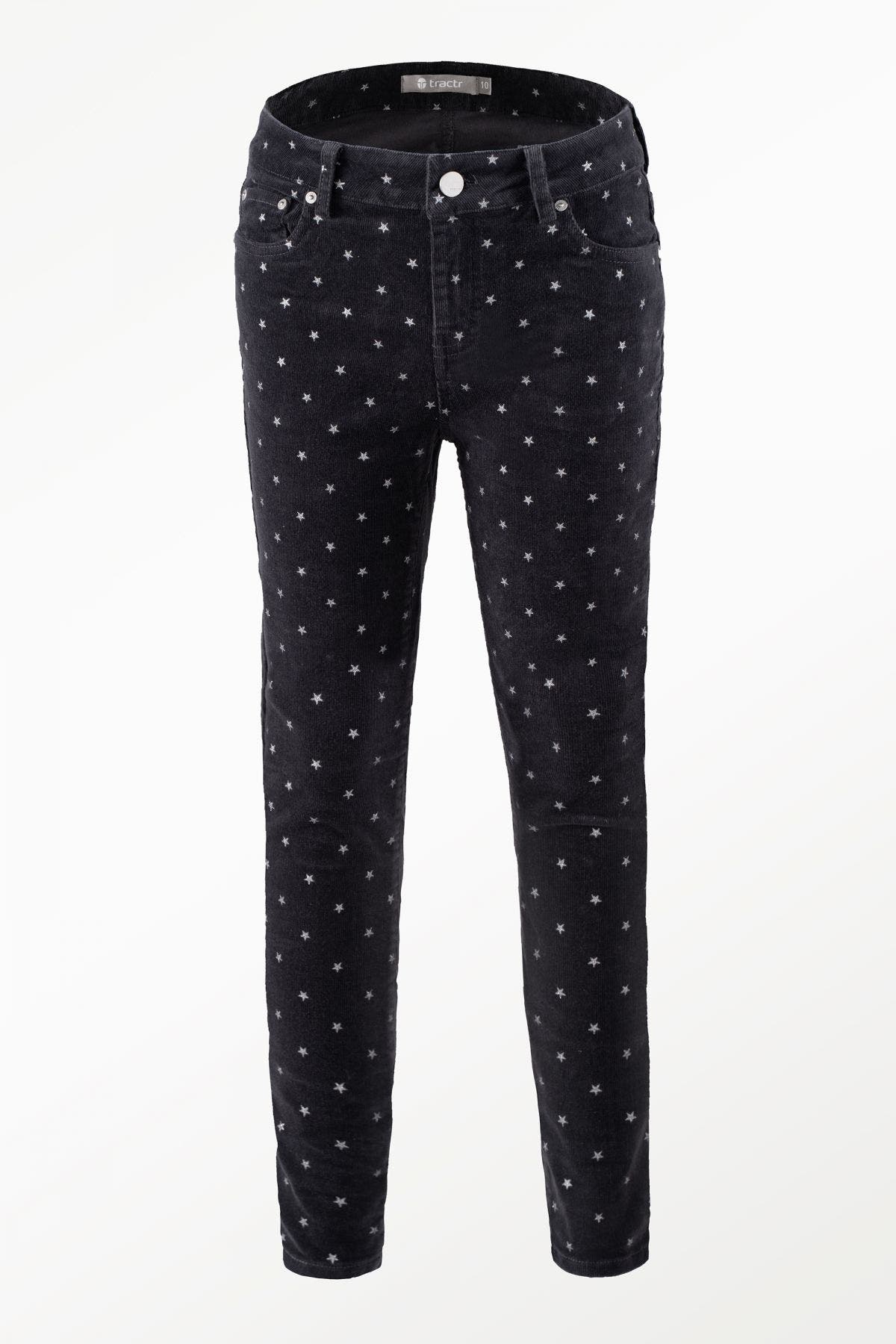 Mid Rise Star Print Corduroy Skinny Pant-tween-Branded Envy