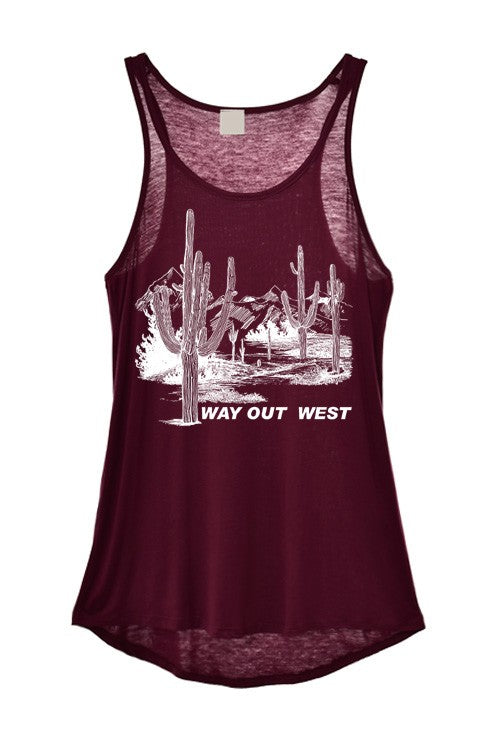 Way out West Burgundy tank-Shirt-Branded Envy