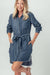 CHAMBRAY BUTTON UP RAW HEM SHIRT DRESS-Dresses-Branded Envy