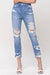 DISTRESSED VINTAGE RIGID MOM JEAN-Jeans-Branded Envy