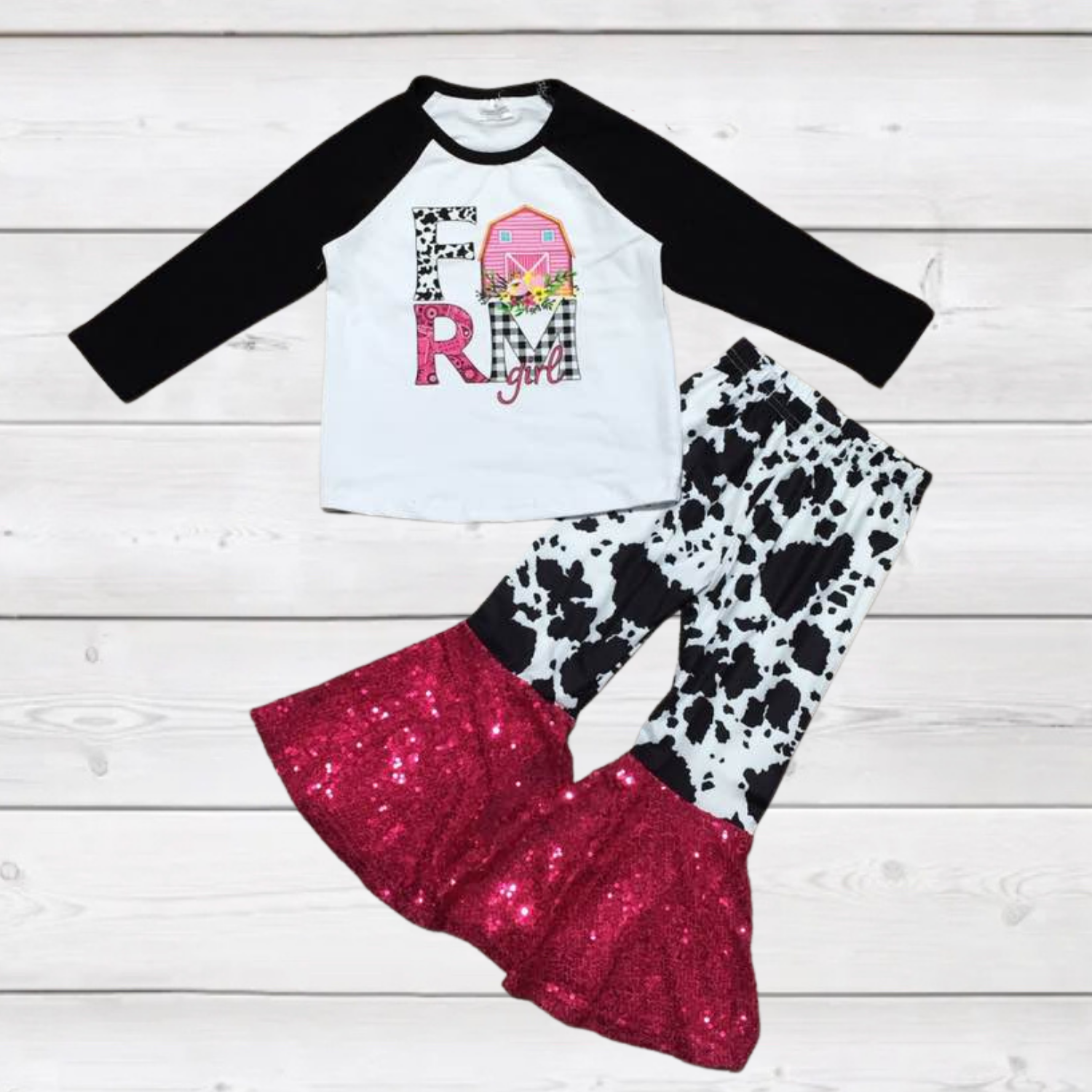 Farm Girl Bell Sequin Outfit-Kids Fashion-Branded Envy