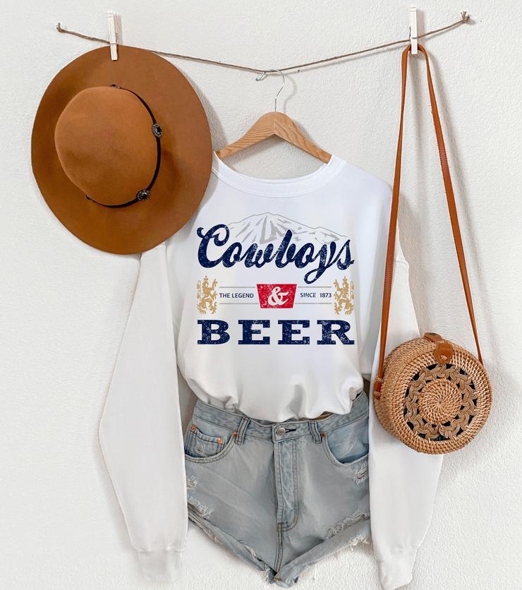 Cowboys & Beer Sweatshirt-sweatshirt-Branded Envy