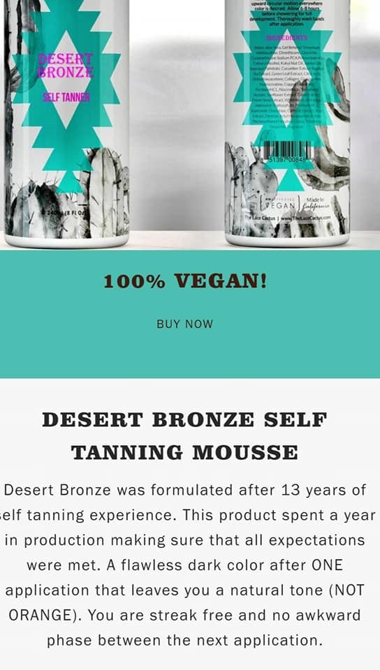 RTS Desert Bronze Self Tanner Branded Envy