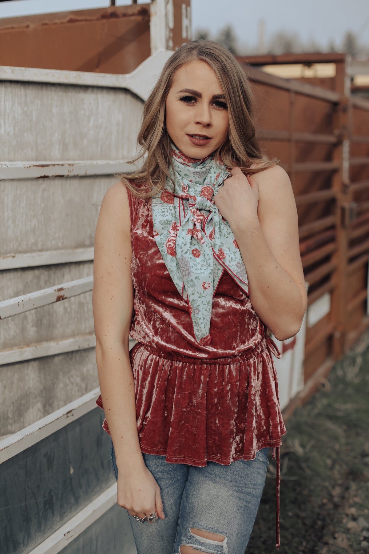 Charlotte Blush Velvet Blouse-Ladies Tank-Branded Envy